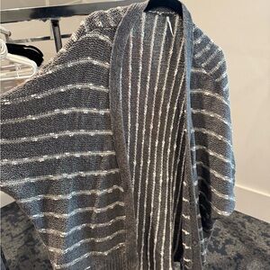 Free People Gray and Cream Knit Cardigan